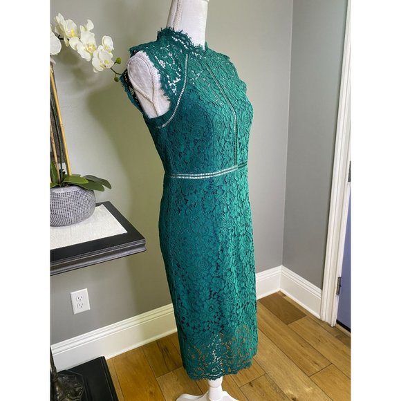 Bardot Lace Sheath Cocktail Dress Green Women's Size Small - Picture 8 of 10